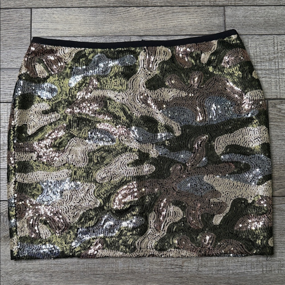 Glamorous Sequin Mini Skirt in Black and Gold
